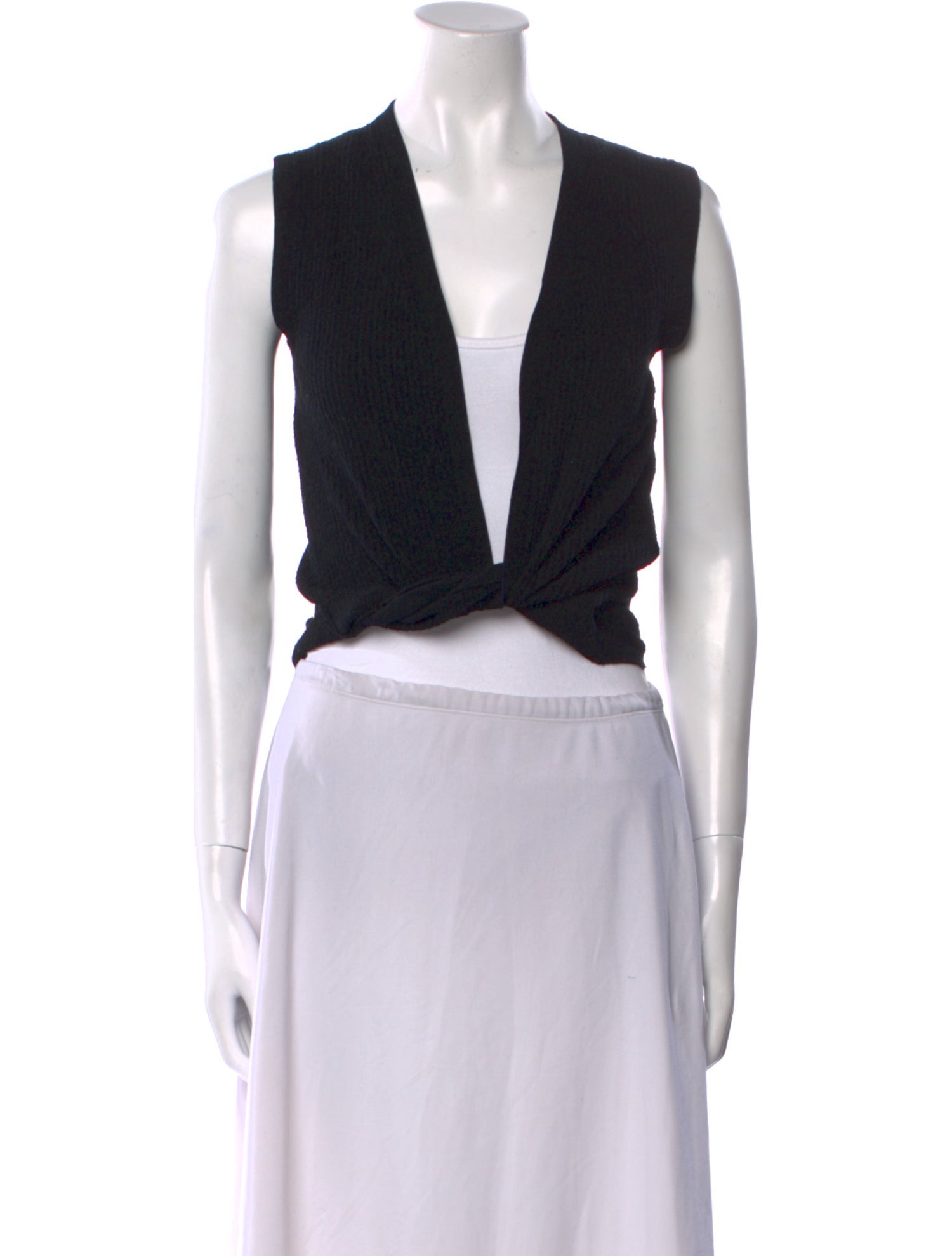 Jacquemus Plunge Neckline Sleeveless Crop Top